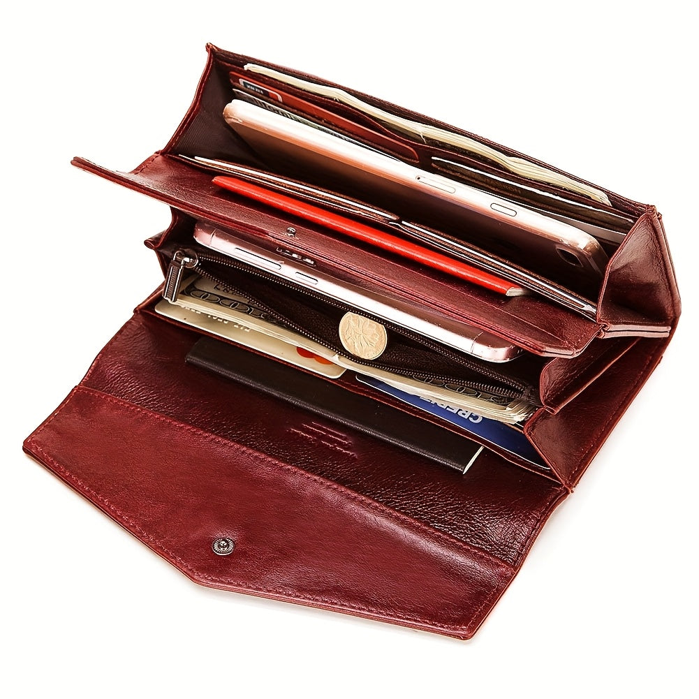 Real Leather Women's Wallet Handbag Anti Magnetic Wallet
