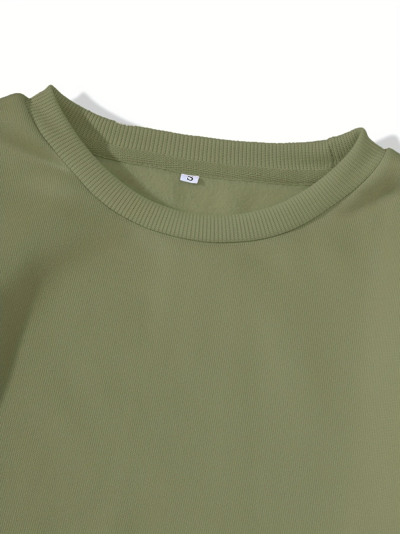 Women's Solid Crew Neck Sweatshirt for Fall & Winter