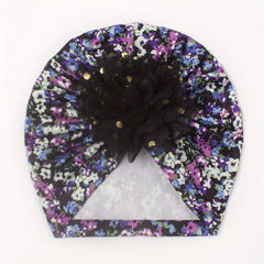 Floral Chiffon Flower Baby Hat Beanie Knotted Turban Hat