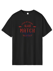 Retro Letter Print Men's Graphic Crew Neck Active T shirt