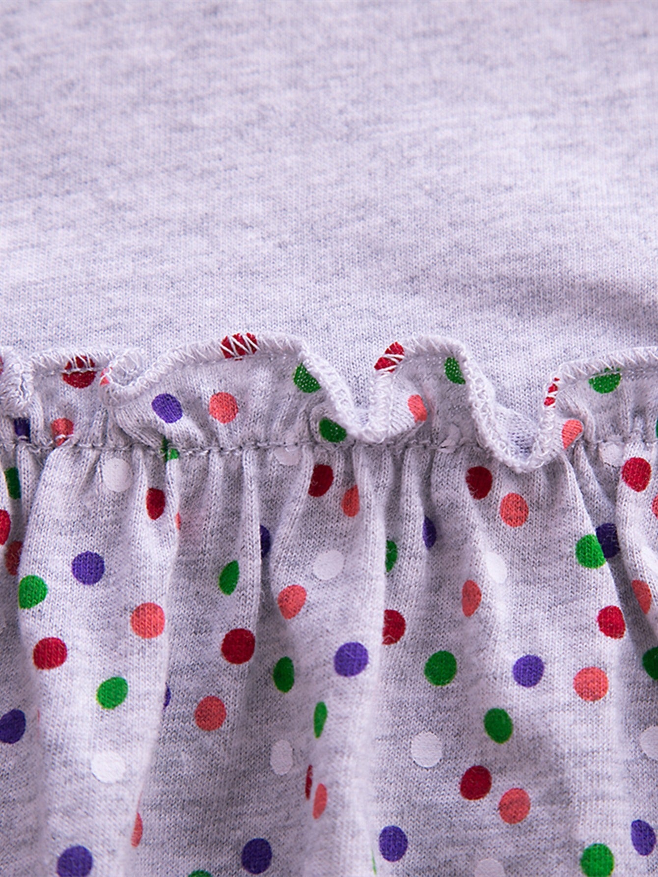 Purple Spot Cartoon Dress Long Sleeved