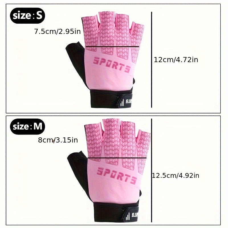 Kids Cycling Gloves Non Slip Half Finger Adjustable Wear Resistant