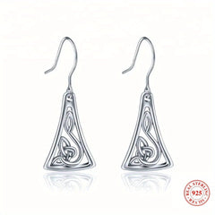 925 Sterling Silver Dainty Knot Drop Earrings