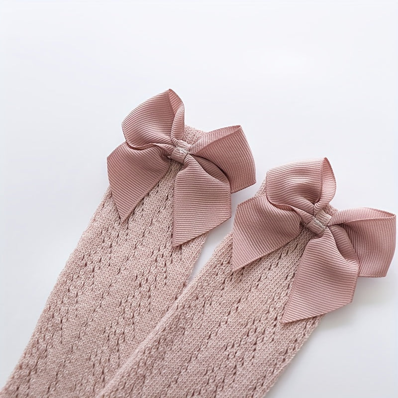 Bow Decor Mesh Socks for Baby Girls