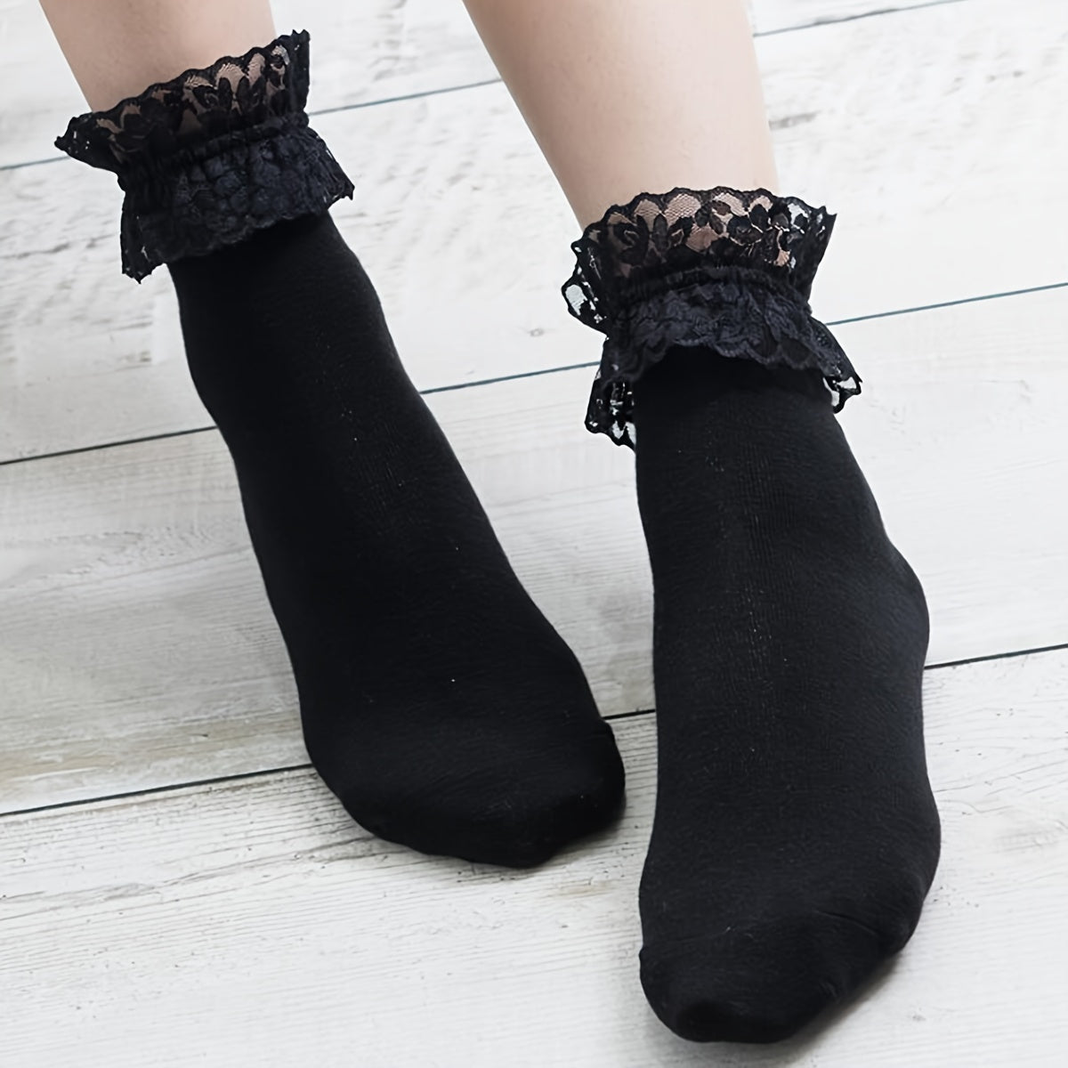 Lace Crew Socks Lightweight Comfy Mid-tube Stockings