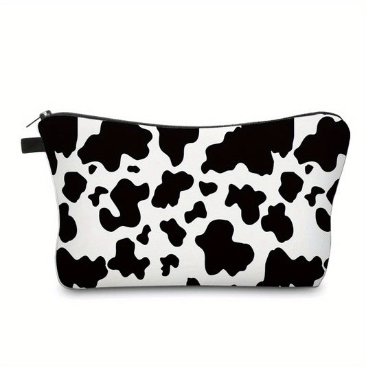 Cow Pattern Cosmetic Bag for Women Makeup Toiletry Organizer Gift