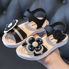 JIAGEYA Girl's Sandals Flower Pattern Comfy Casual Shoes