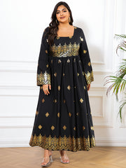 Floral Print Long Sleeve Maxi Dress