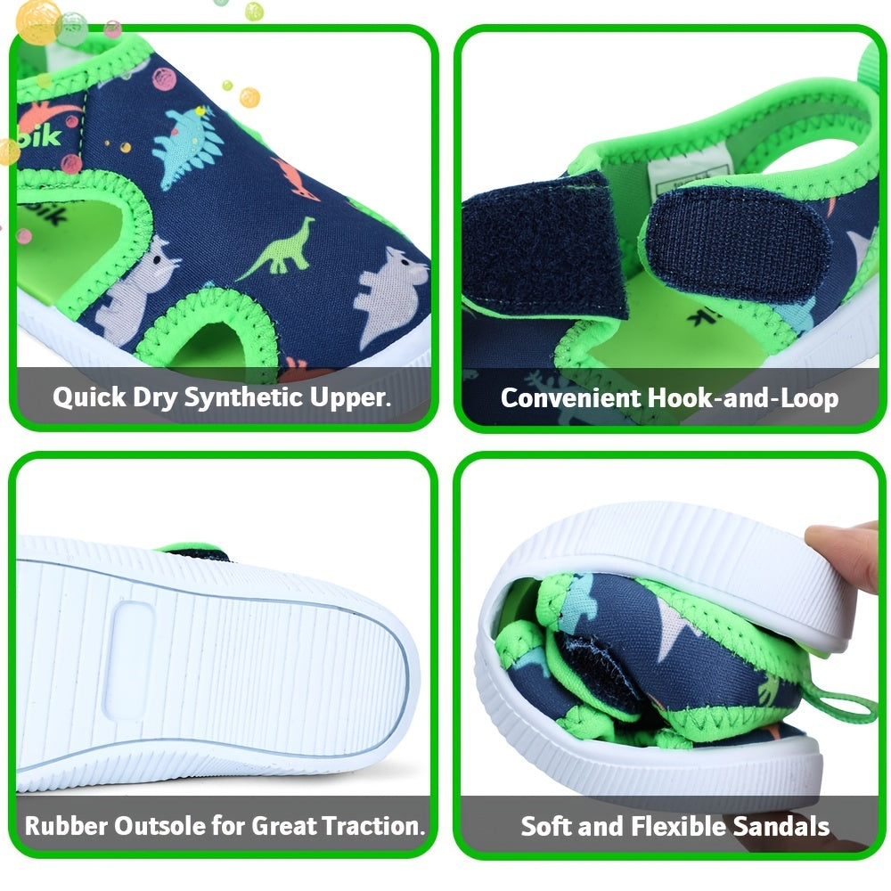 Boys Shark Print Sandals Non-Slip Quick Dry Wading Shoes