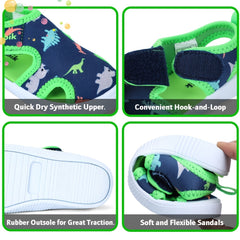 Boys Shark Print Sandals Non-Slip Quick Dry Wading Shoes