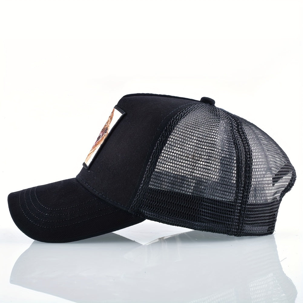 Animal Bear Embroidery Baseball Cap Sunshade Hip hop Cap Breathable Summer Truck