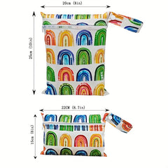 2pcs Arch Print Diaper Bag Washable Cloth Diaper Bag