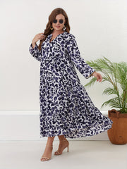 Floral Print Long Sleeve Smock Maxi Dress