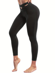 Cross Strap Front Yoga Leggings for Running & Training