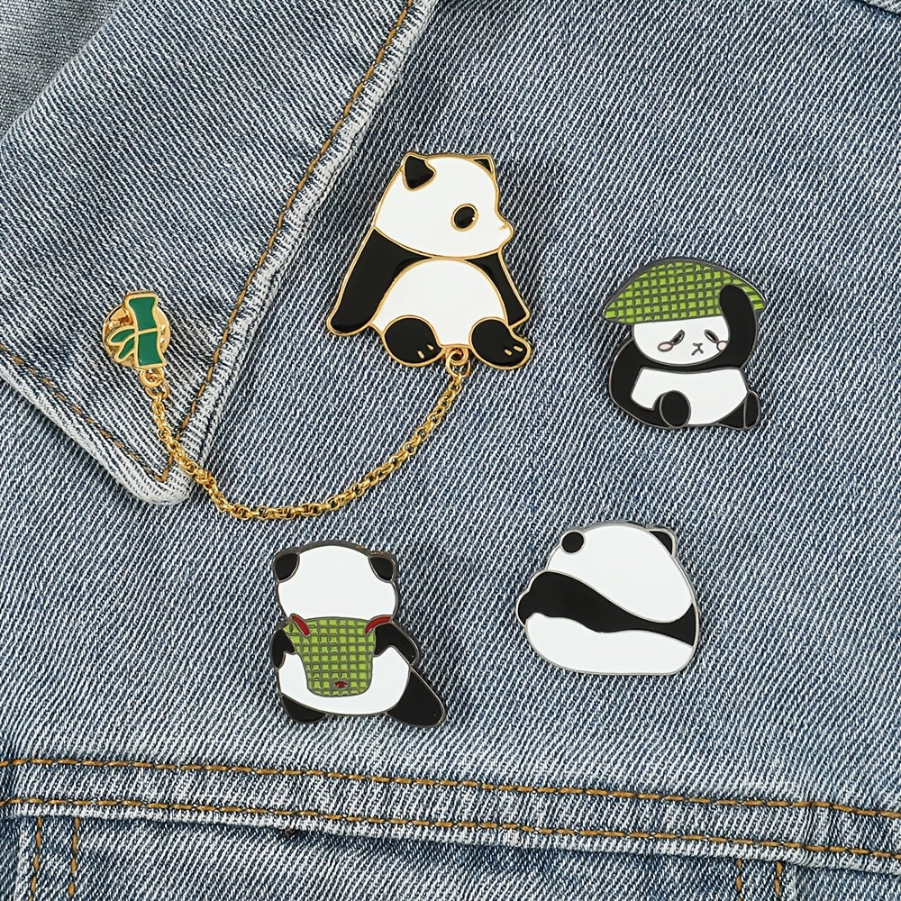 Cartoon Panda Pin for Clothes and Bags