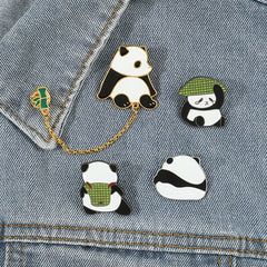 Cartoon Panda Pin for Clothes and Bags