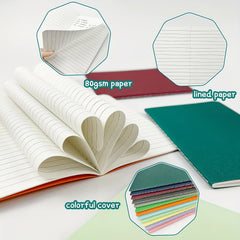 12 Pack Mini Notebooks 8.89x13 Mini Journals - Small Pocket Notebook Set