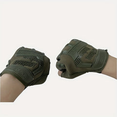 2pcs Outdoor Tactical Non-slip Half Finger Gloves For Training Cycling