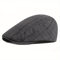 Men's Checkered Beret Duck Tongue Cap