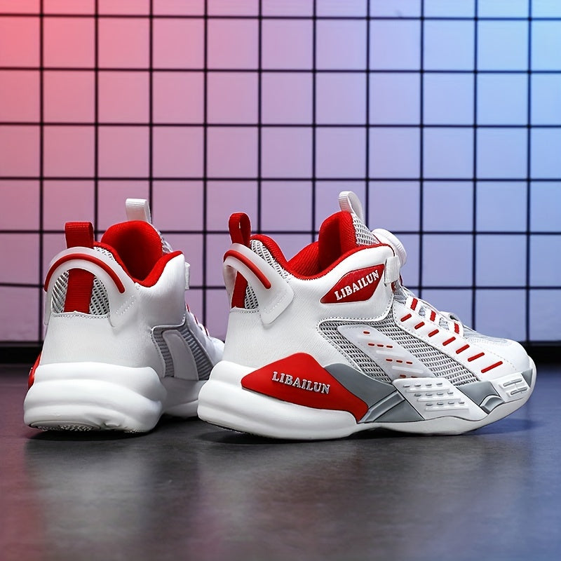 Kids' High Top Basketball Shoes with Rotating Buckle