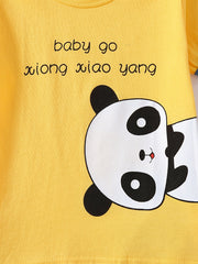 Boys Panda Outfit Shorts & T shirt Crew Neck Casual Summer Kids Clothes