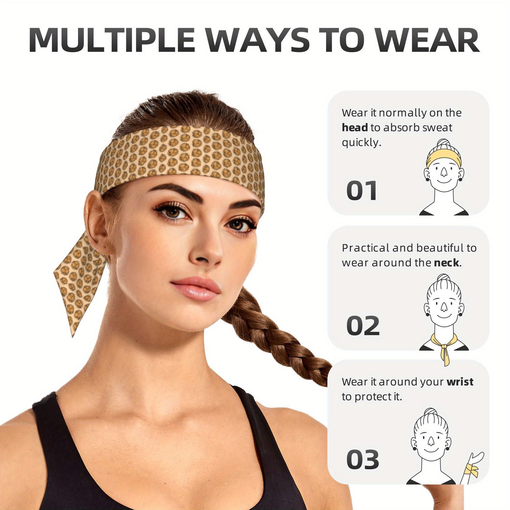 Workout Headband Non Slip Athletic Headband for Gym Running Yoga Beige