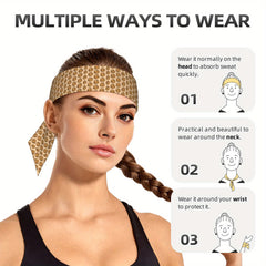 Workout Headband Non Slip Athletic Headband for Gym Running Yoga Beige