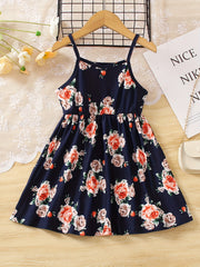 Toddler Girls Flowers Graphic Princess Dress for Party Beach Vacation