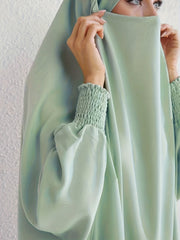 Abaya Dress Women's Plus Solid Long Sleeve Loose Full Length Dress