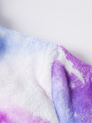 Kid's Tie Dye Flannel Hooded Bathrobe Soft Pajama Girl's Loujsonewear