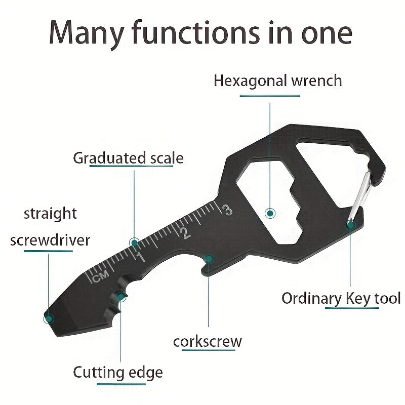 1pc Stainless Steel Cassette Outdoor Tools RV Car Keychain Screwdriver Pendant