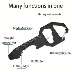 1pc Stainless Steel Cassette Outdoor Tools RV Car Keychain Screwdriver Pendant