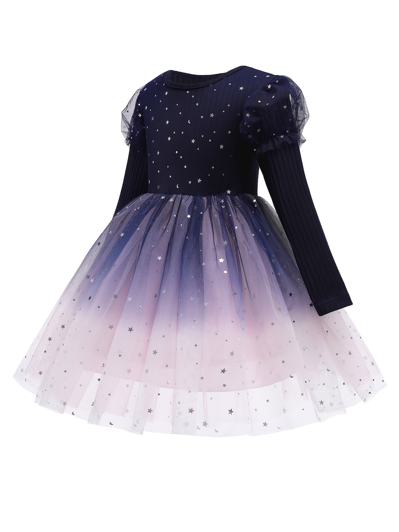 Girls Puff Sleeve Tutu Princess Dress for Christmas Party