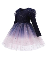 Girls Puff Sleeve Tutu Princess Dress for Christmas Party