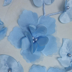 1pc 3D Applique Flowers Pearls Lace Fabrics DIY Dress Making
