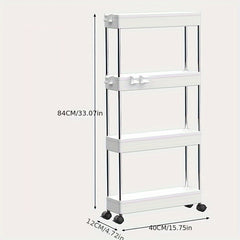 Floor Mounted Mobile Small Cart with 3-4 Layer Shelf