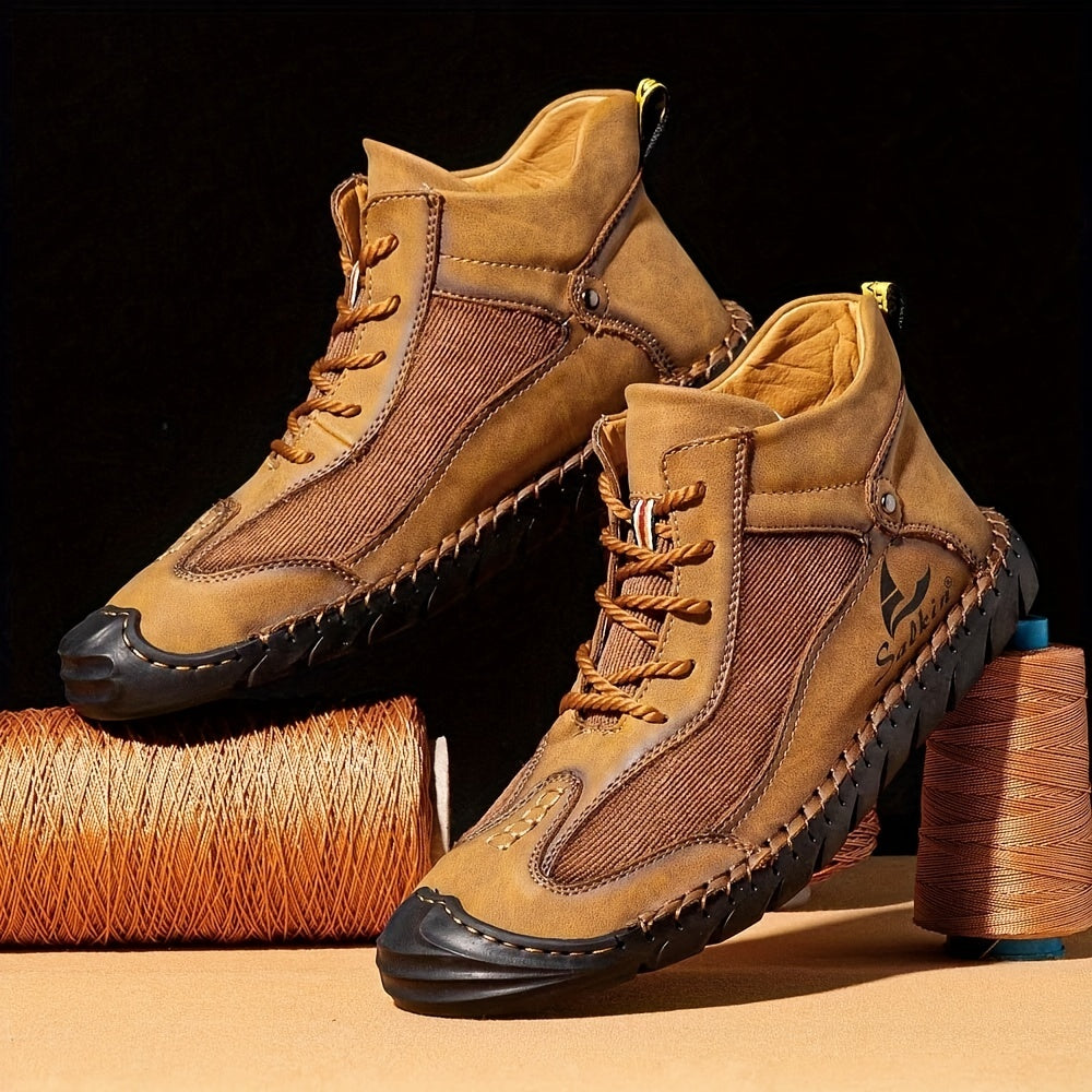 Men's High Top Chukka Boots Outdoor Non Slip Lace Up Boots
