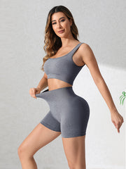 Yoga Tank Top & Stretch Fitness Shorts Set Women's Activewear