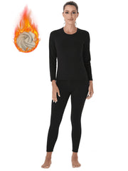 2pc Warm Yoga Set: Thermal Top & Workout Leggings