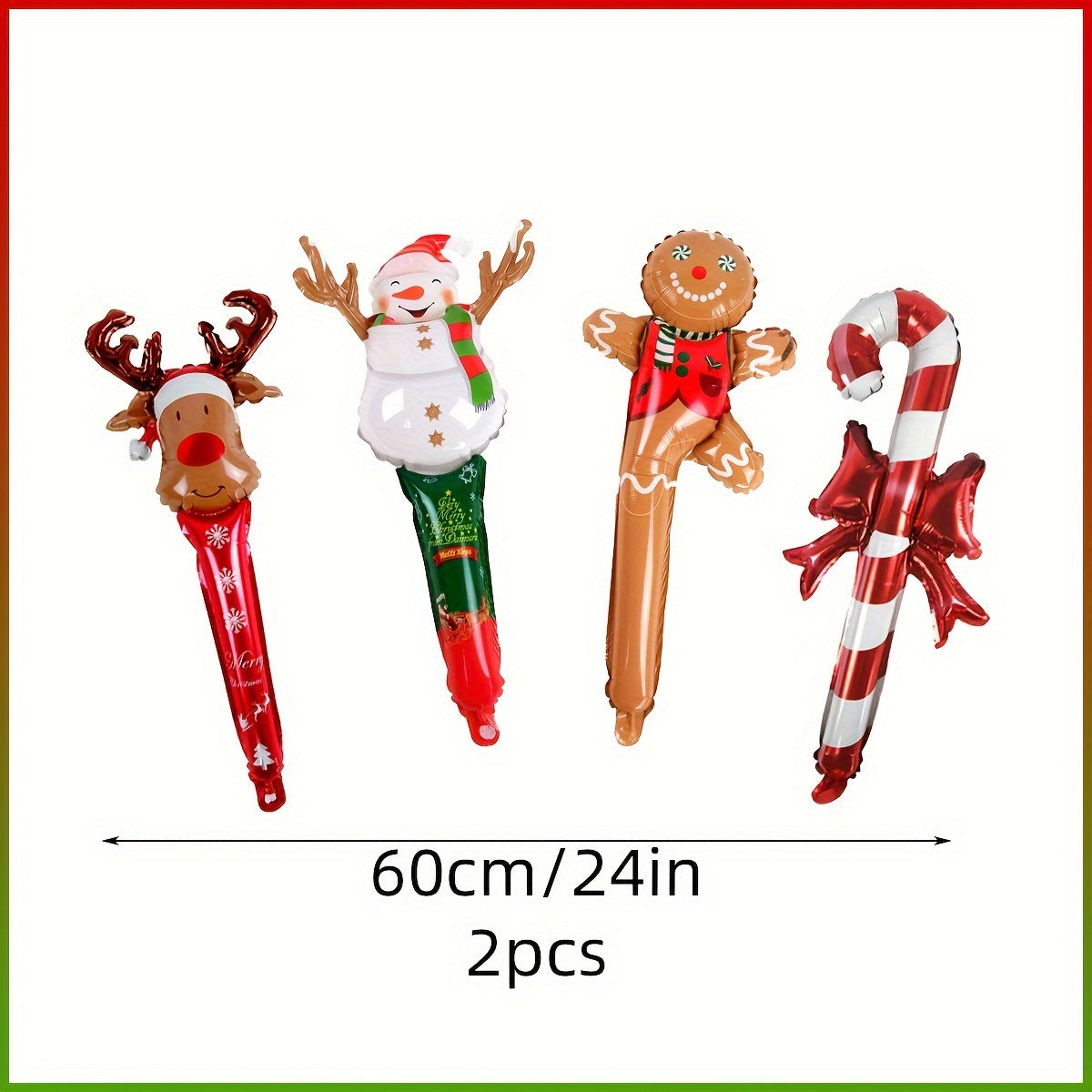 8pcs Christmas Foil Balloon Decoration - Deer, Snowman, Gingerbread Man
