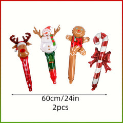 8pcs Christmas Foil Balloon Decoration - Deer, Snowman, Gingerbread Man