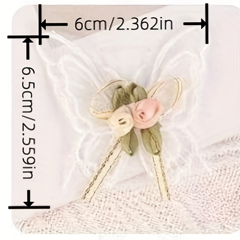 10pcs Lace Fabric Flower Butterfly Craft Decoration Sewing Supplies DIY