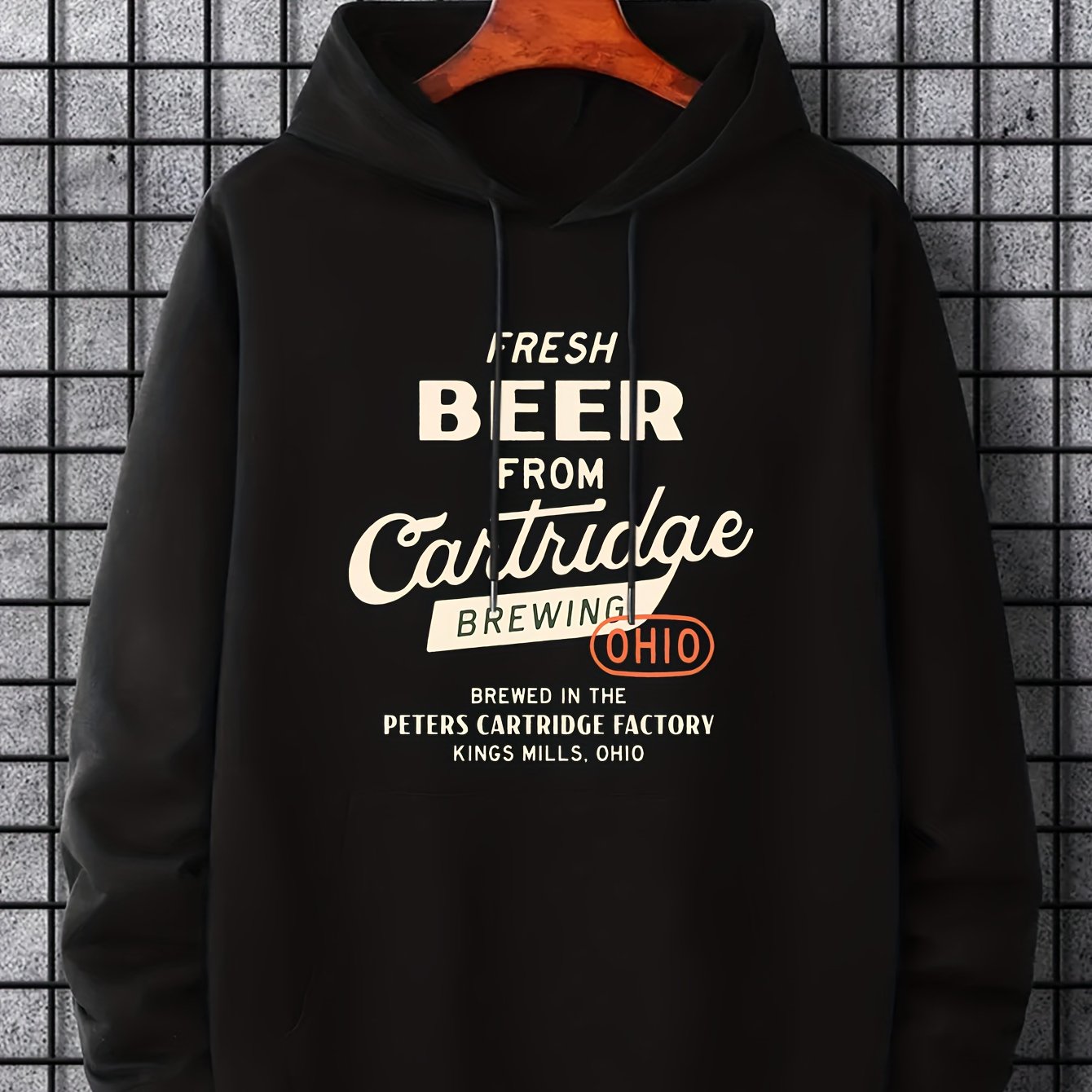Men's Fresh Beer Print Hoodie Breathable Hooded Sweatshirt