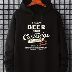 Men's Fresh Beer Print Hoodie Breathable Hooded Sweatshirt