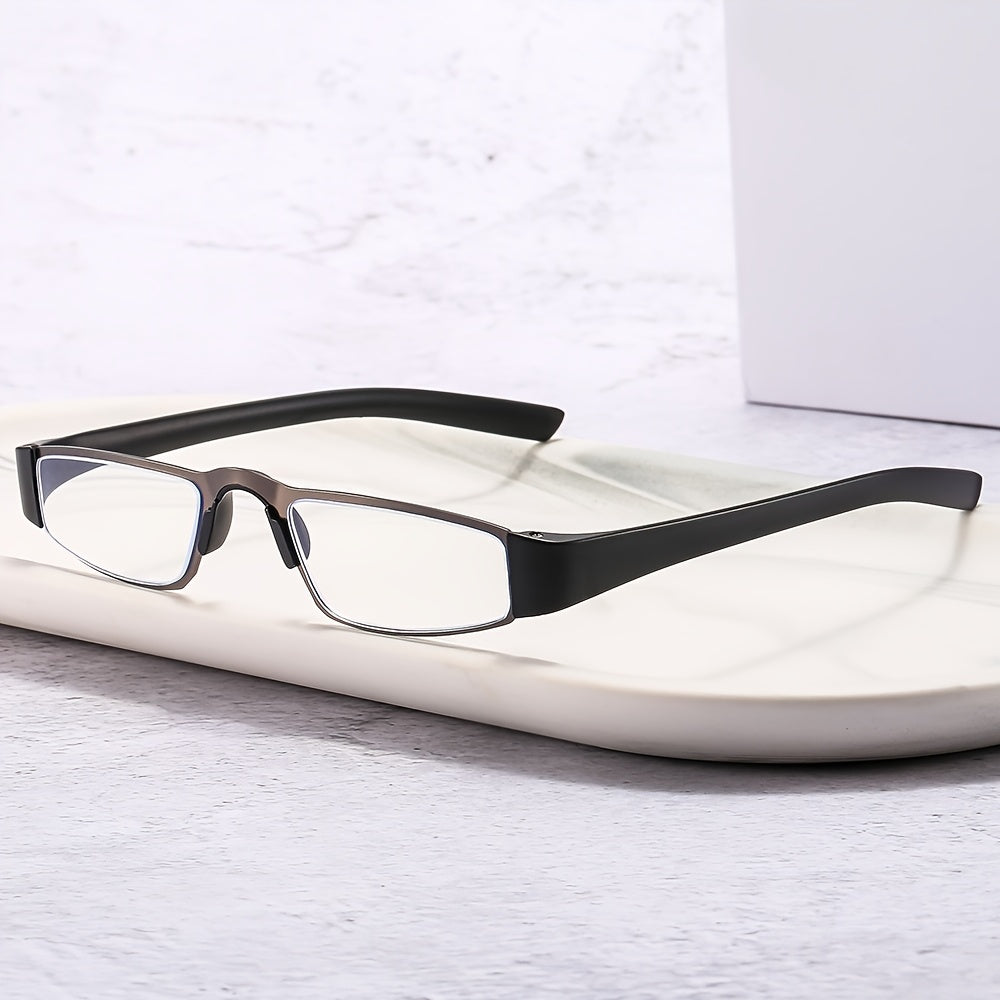 Small Frame Rectangular Reading Glasses Light Blocking HD Eyeglasses