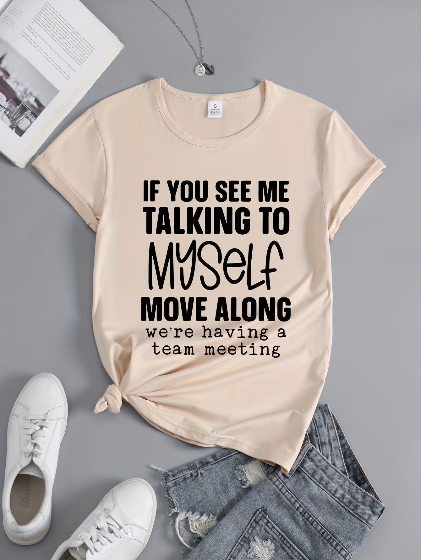 Printed Round Neck T-shirt Short Sleeves Sports Top Women's Activewear