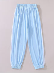 Kid Teen Girls Striped Sports Casual Active Trousers