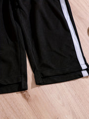 Toddler Girls Contrast Binding Sweatpants Elastic Waist Drawstring Casual Loose