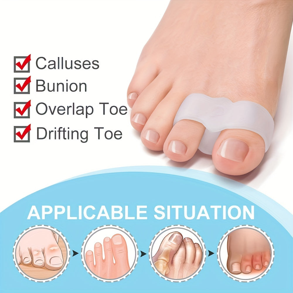5 Pairs Gel Toe Corrector Toe Separators Silicone Big Toe Spacer for Bunion Pain
