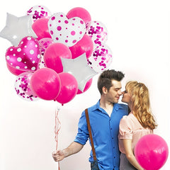 24pcs Heart Shaped Confetti Balloons for Weddings & Parties